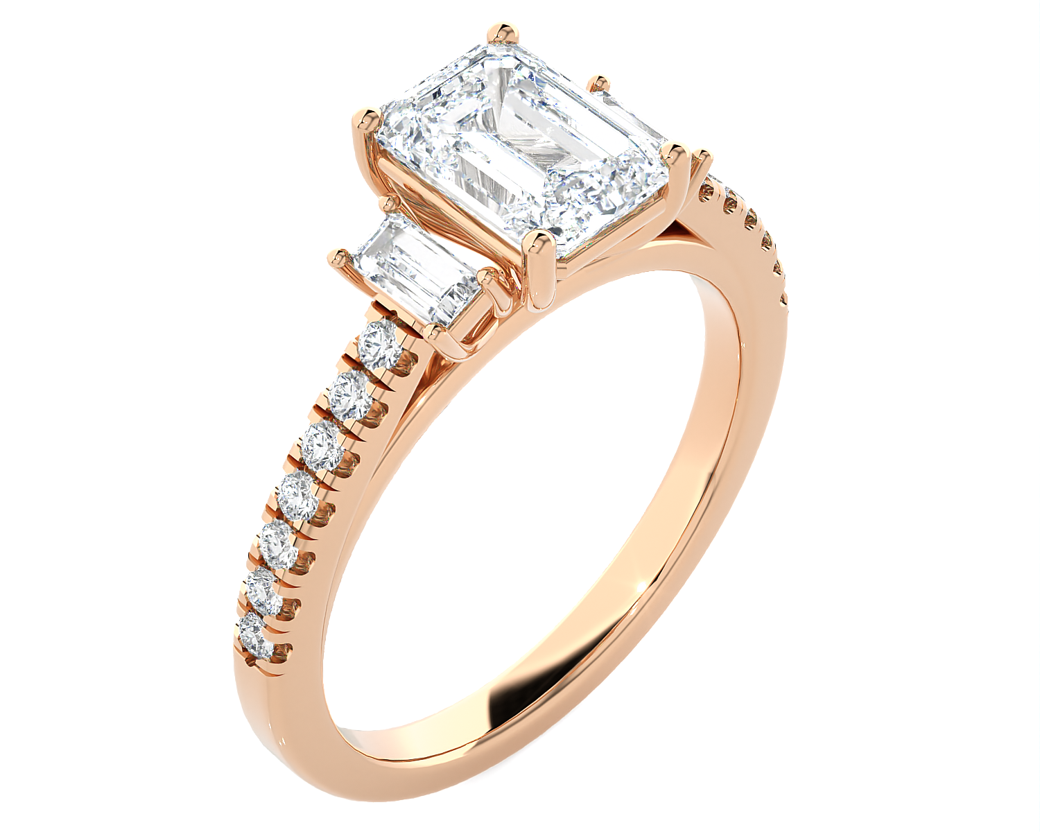 1 7/8 ctw Emerald-Cut Three Stone Lab Grown Diamond Ring