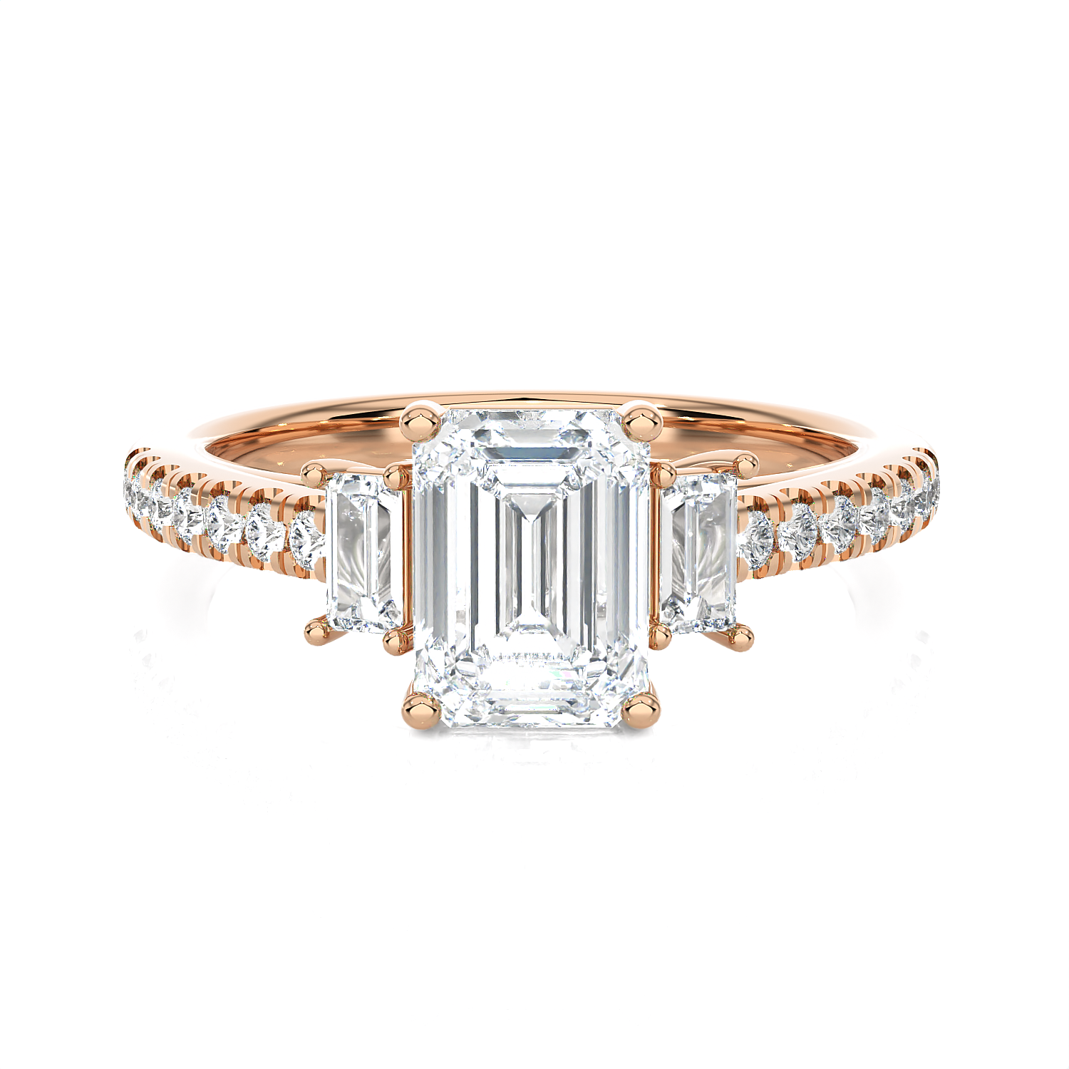 1 7/8 ctw Emerald-Cut Three Stone Lab Grown Diamond Ring