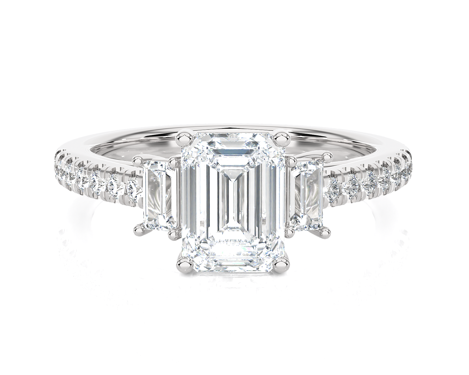 1 7/8 ctw Emerald-Cut Three Stone Lab Grown Diamond Ring