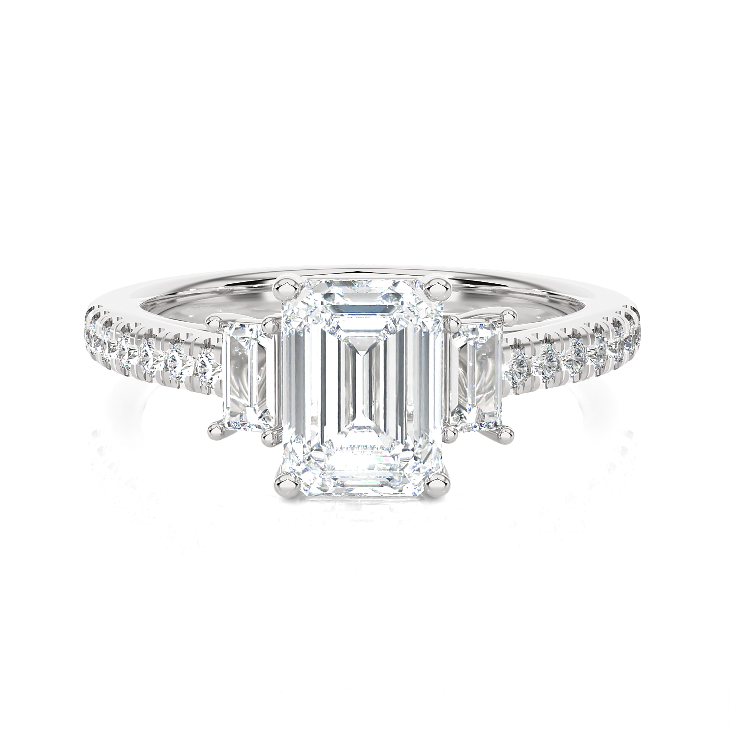 1 7/8 ctw Emerald-Cut Three Stone Lab Grown Diamond Ring