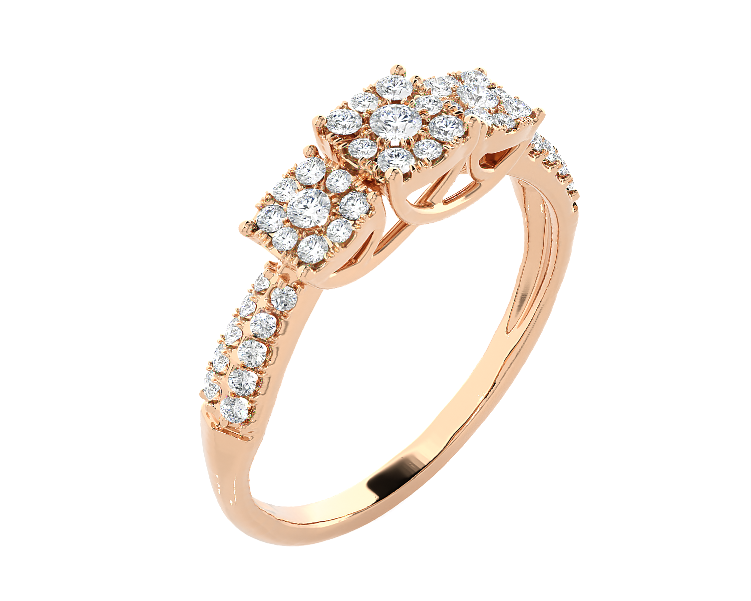 3/8 ctw Round Three Stone Lab Grown Diamond Ring