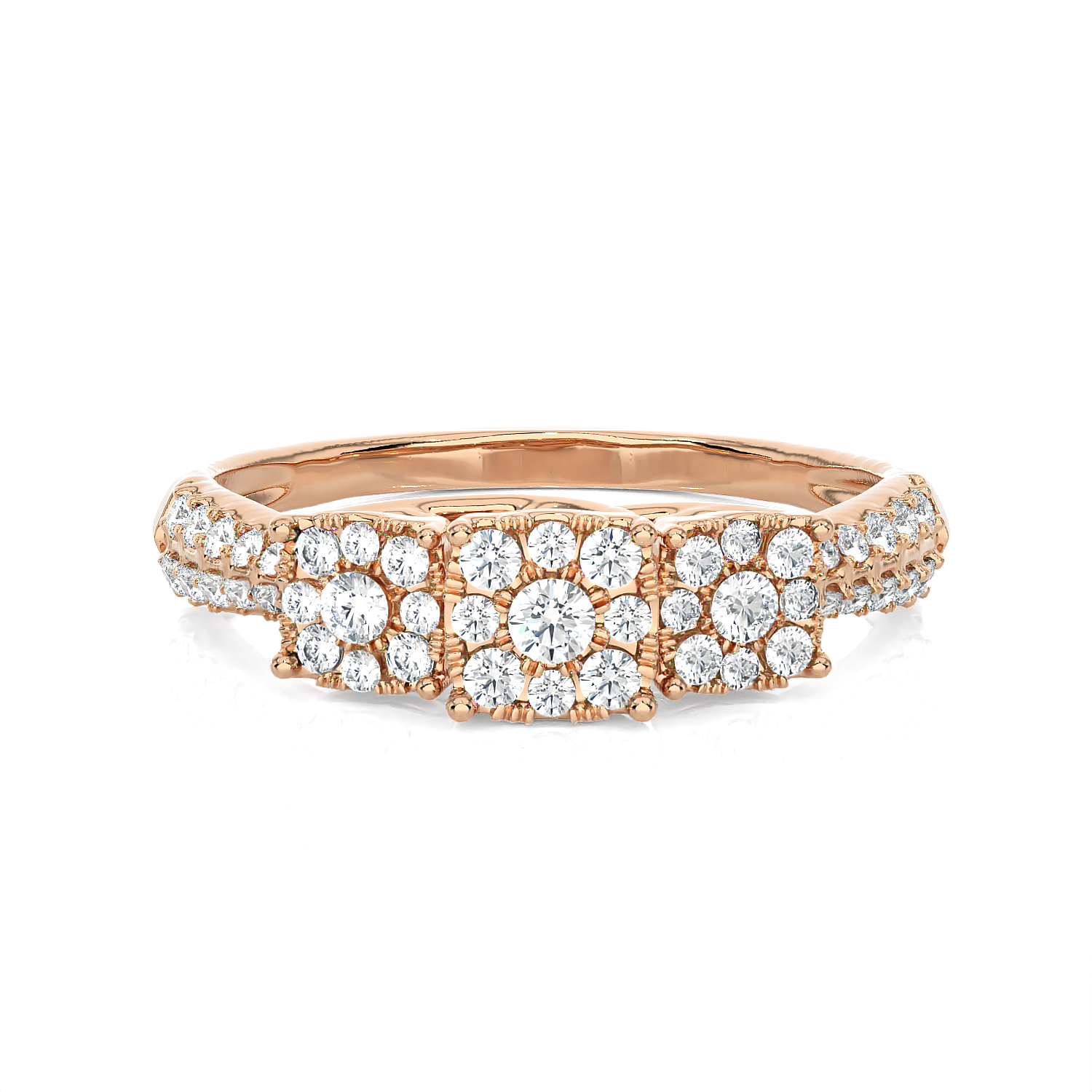 3/8 ctw Round Three Stone Lab Grown Diamond Ring
