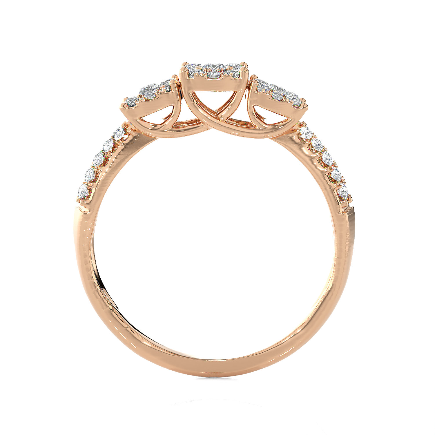 3/8 ctw Round Three Stone Lab Grown Diamond Ring