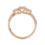 3/8 ctw Round Three Stone Lab Grown Diamond Ring
