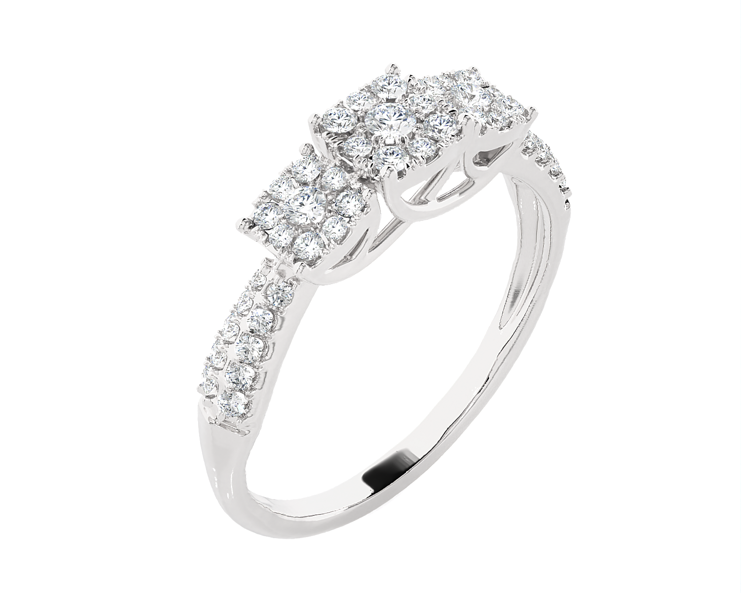 3/8 ctw Round Three Stone Lab Grown Diamond Ring