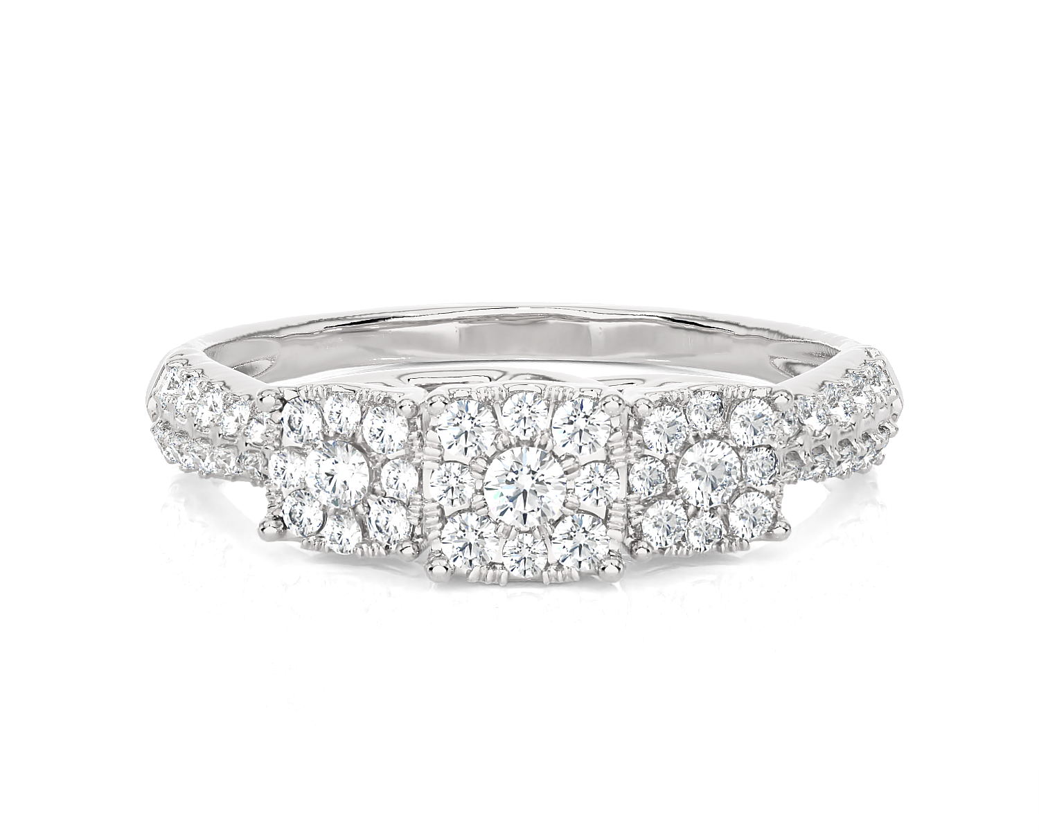 3/8 ctw Round Three Stone Lab Grown Diamond Ring