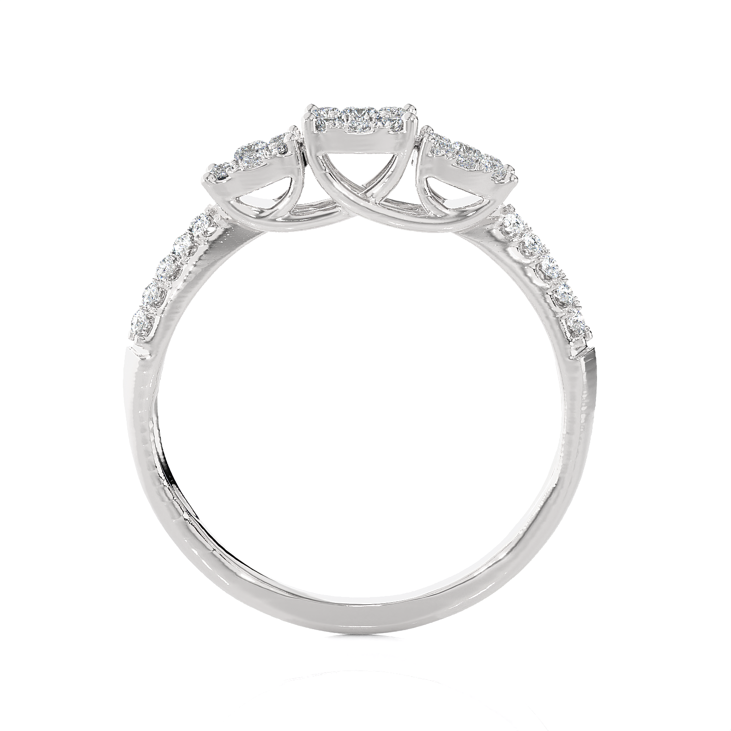 3/8 ctw Round Three Stone Lab Grown Diamond Ring