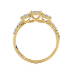 3/8 ctw Round Three Stone Lab Grown Diamond Ring