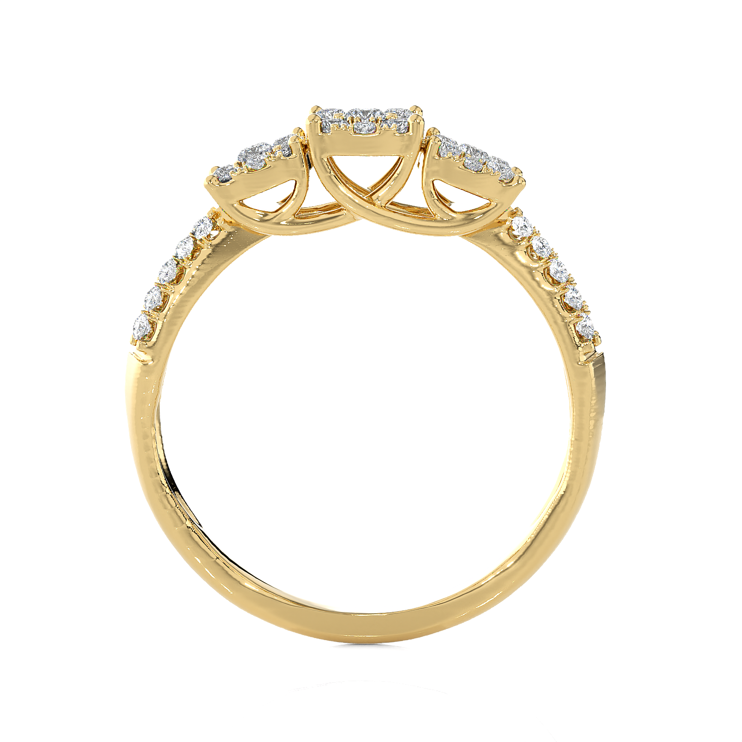 3/8 ctw Round Three Stone Lab Grown Diamond Ring