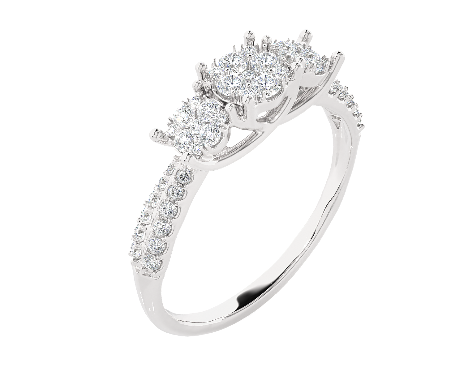 1/2 ctw Round Three Stone Lab Grown Diamond Ring