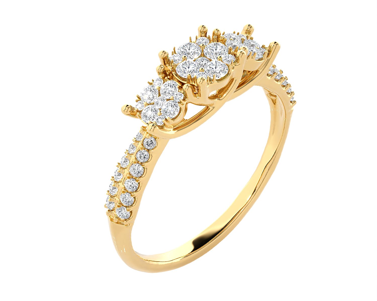1/2 ctw Round Three Stone Lab Grown Diamond Ring