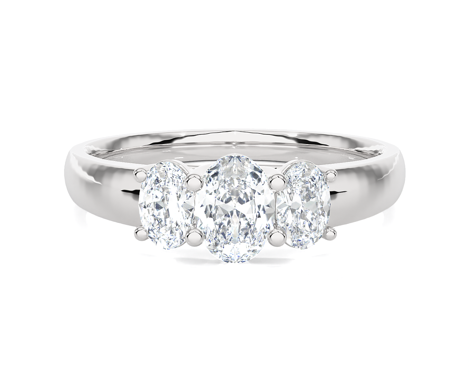 1 ctw Oval Three Stone Lab Grown Diamond Ring