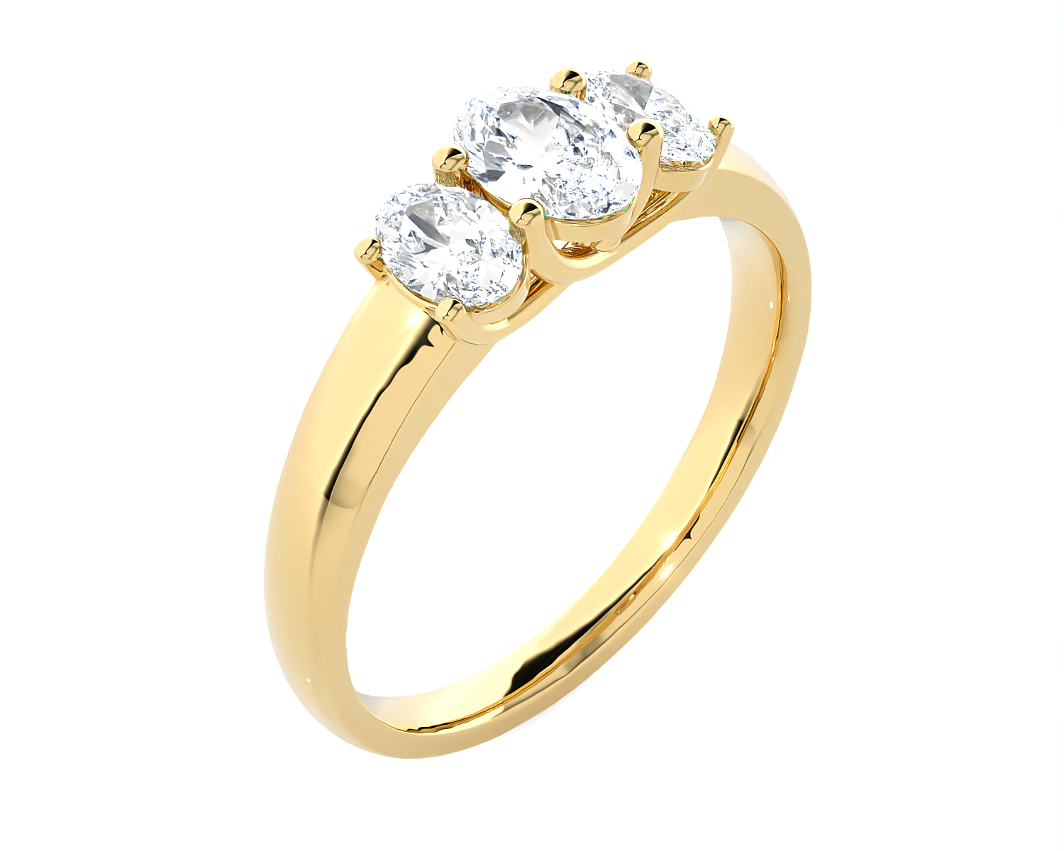 1 ctw Oval Three Stone Lab Grown Diamond Ring