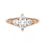 1 ctw Marquise with Round 3 Stone Lab Grown Diamond Ring
