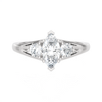 1 ctw Marquise with Round 3 Stone Lab Grown Diamond Ring