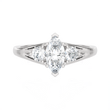 1 ctw Marquise with Round 3 Stone Lab Grown Diamond Ring
