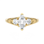 1 ctw Marquise with Round 3 Stone Lab Grown Diamond Ring