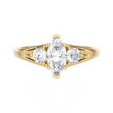 1 ctw Marquise with Round 3 Stone Lab Grown Diamond Ring