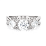 1 1/2 ctw Round with Pear-Shaped Three Stone Lab Grown Diamond Ring