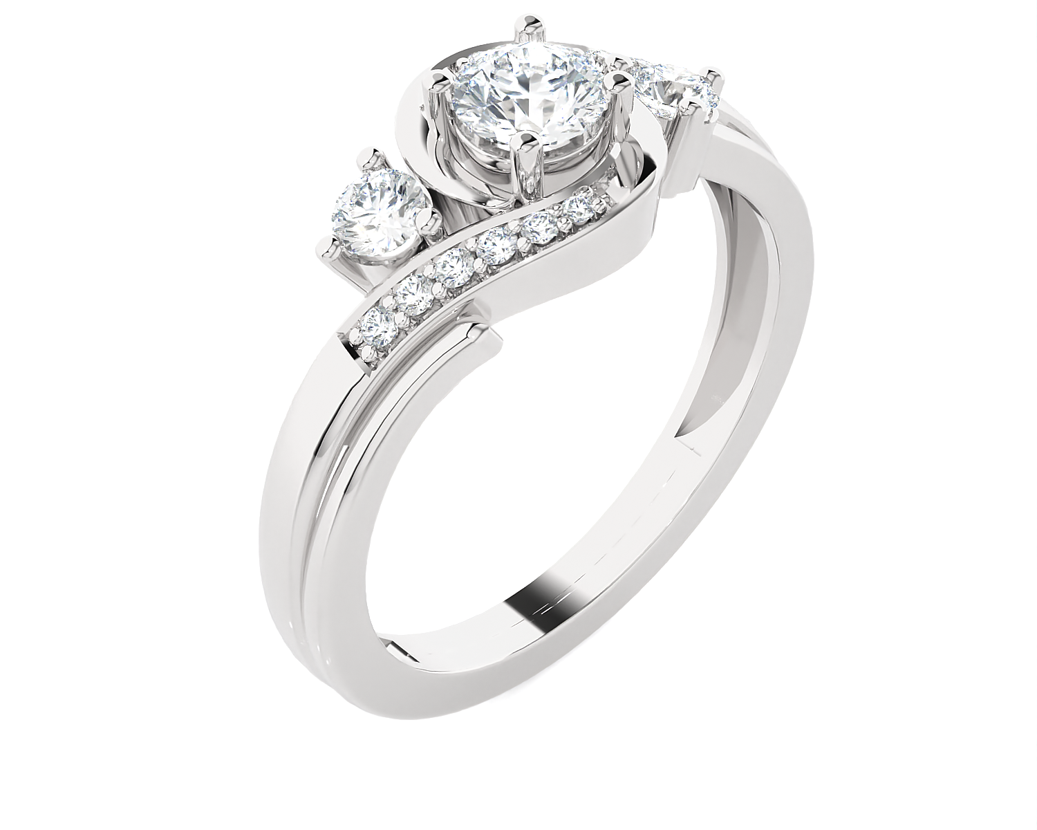 5/8 ctw Round Three Stone Lab Grown Diamond Ring