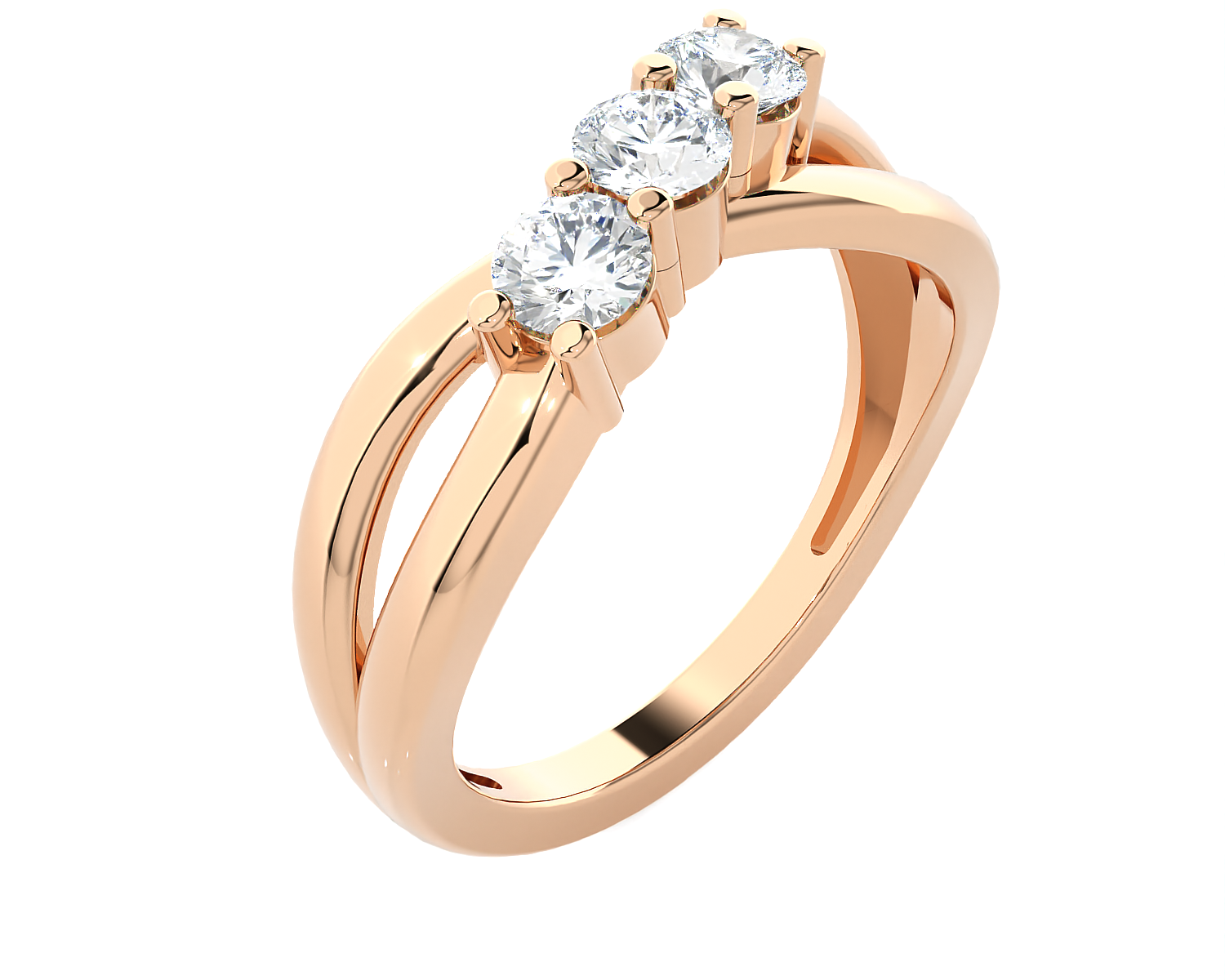 5/8 ctw Round Three Stone Lab Grown Diamond Ring