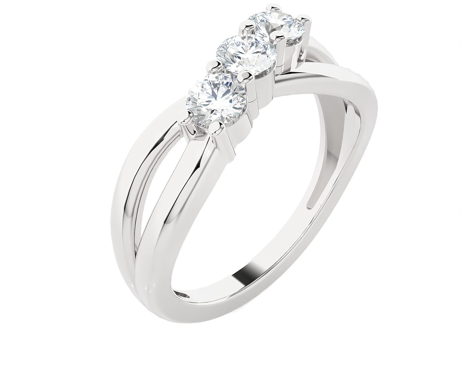 5/8 ctw Round Three Stone Lab Grown Diamond Ring