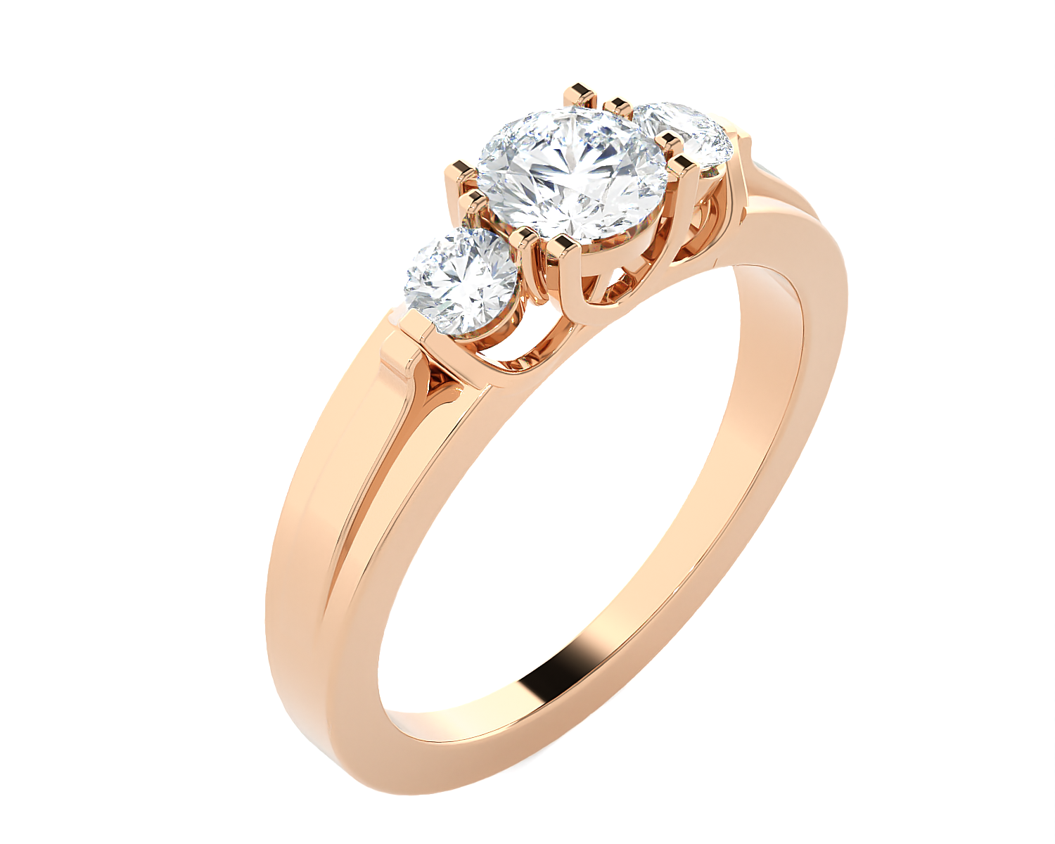 1 ctw Round Three Stone Lab Grown Diamond Ring