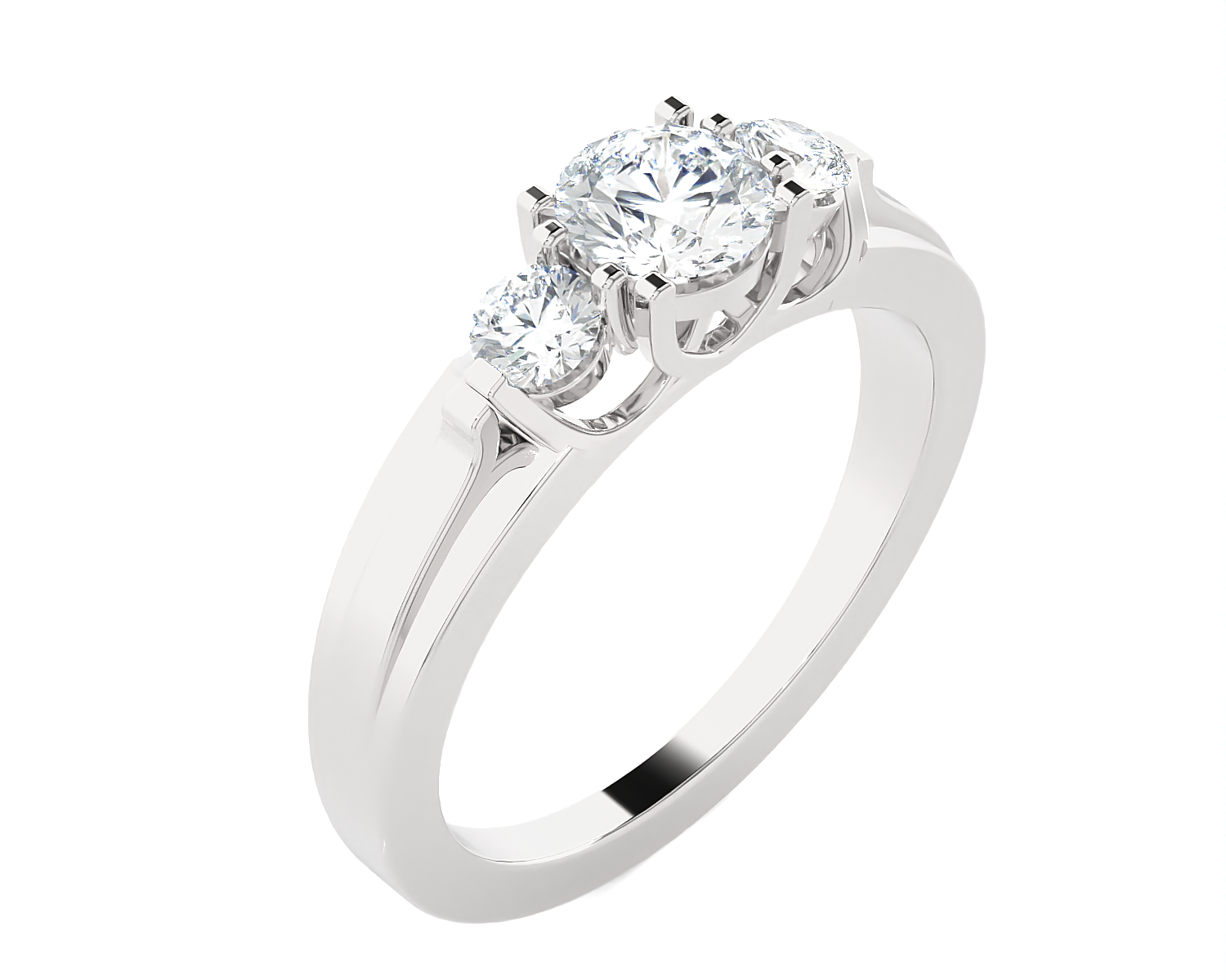 1 ctw Round Three Stone Lab Grown Diamond Ring