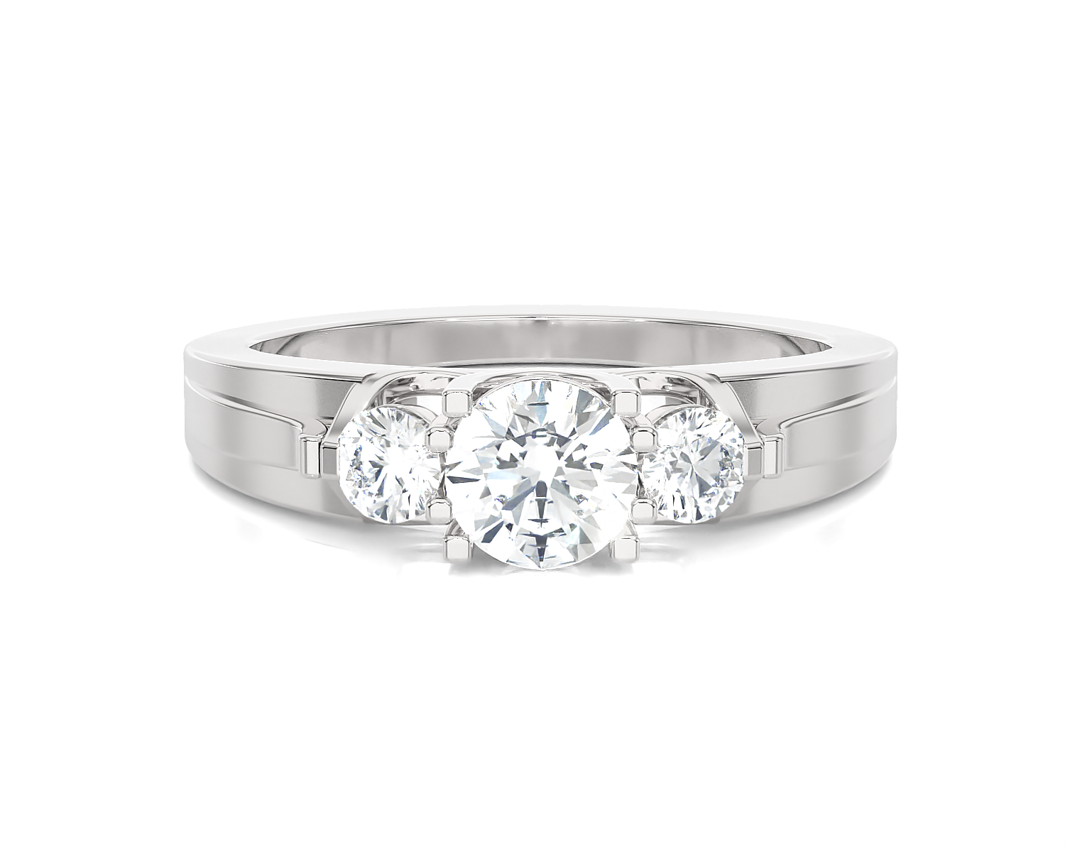 1 ctw Round Three Stone Lab Grown Diamond Ring