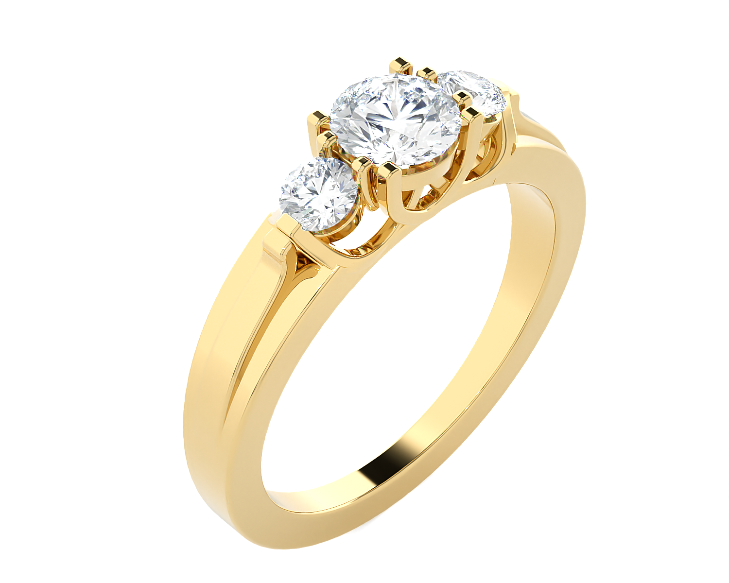 1 ctw Round Three Stone Lab Grown Diamond Ring