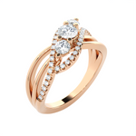 3/4 ctw Round Three Stone Lab Grown Diamond Ring