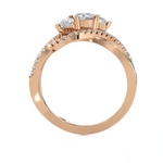 3/4 ctw Round Three Stone Lab Grown Diamond Ring