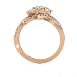 3/4 ctw Round Three Stone Lab Grown Diamond Ring