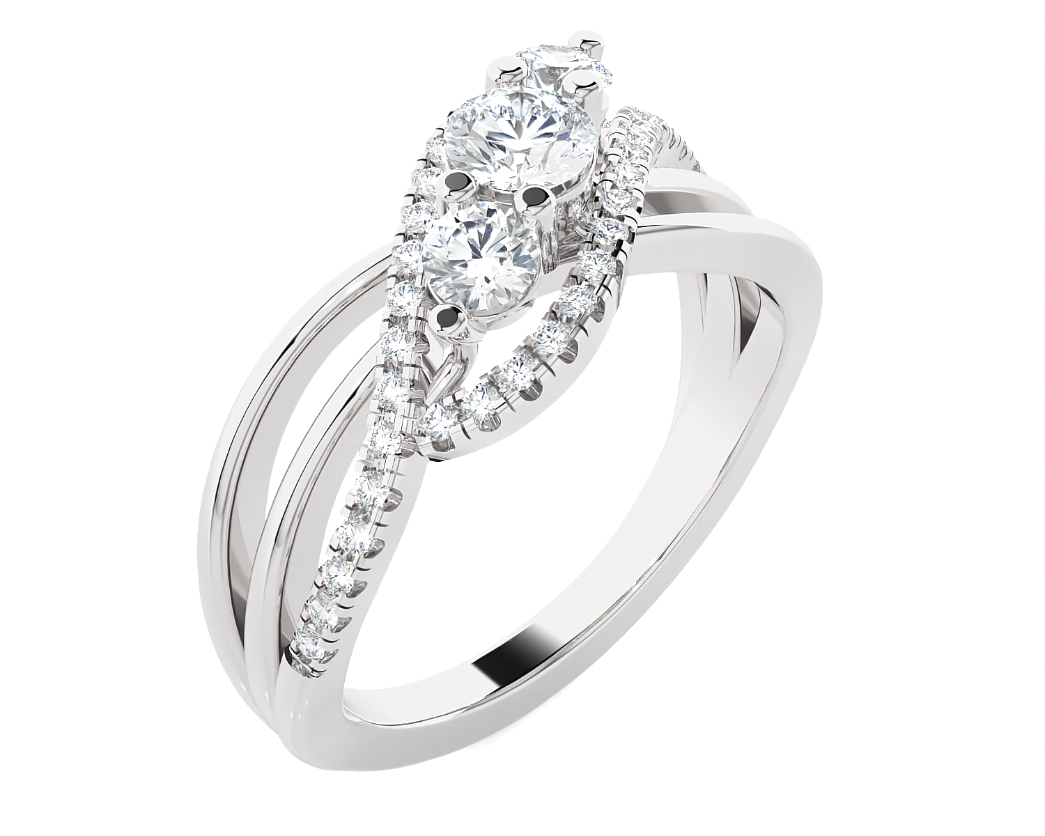 3/4 ctw Round Three Stone Lab Grown Diamond Ring