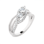 3/4 ctw Round Three Stone Lab Grown Diamond Ring