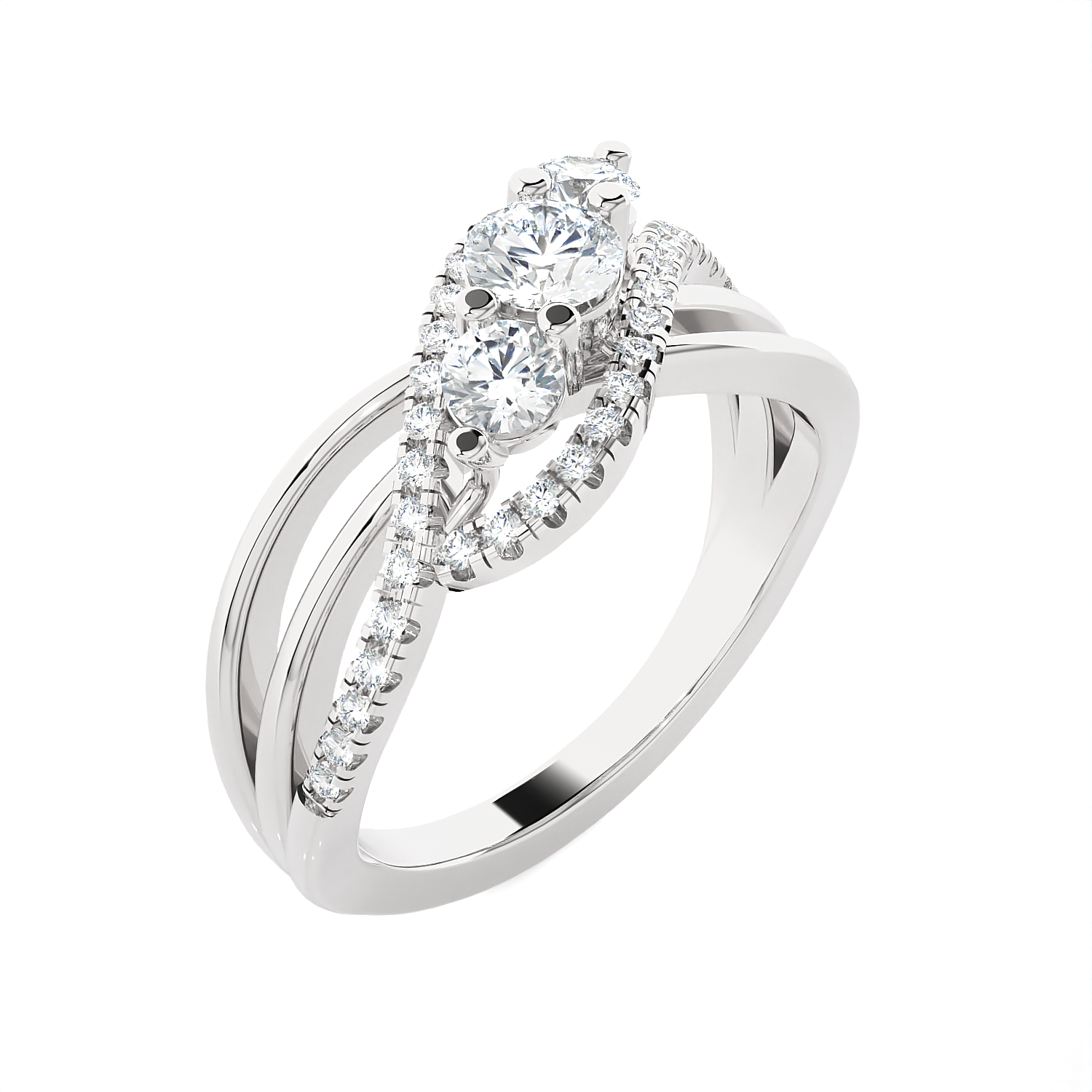 3/4 ctw Round Three Stone Lab Grown Diamond Ring