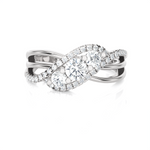 3/4 ctw Round Three Stone Lab Grown Diamond Ring