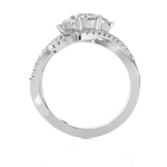 3/4 ctw Round Three Stone Lab Grown Diamond Ring