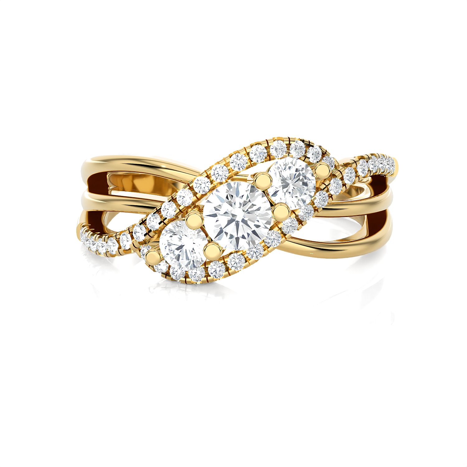 3/4 ctw Round Three Stone Lab Grown Diamond Ring