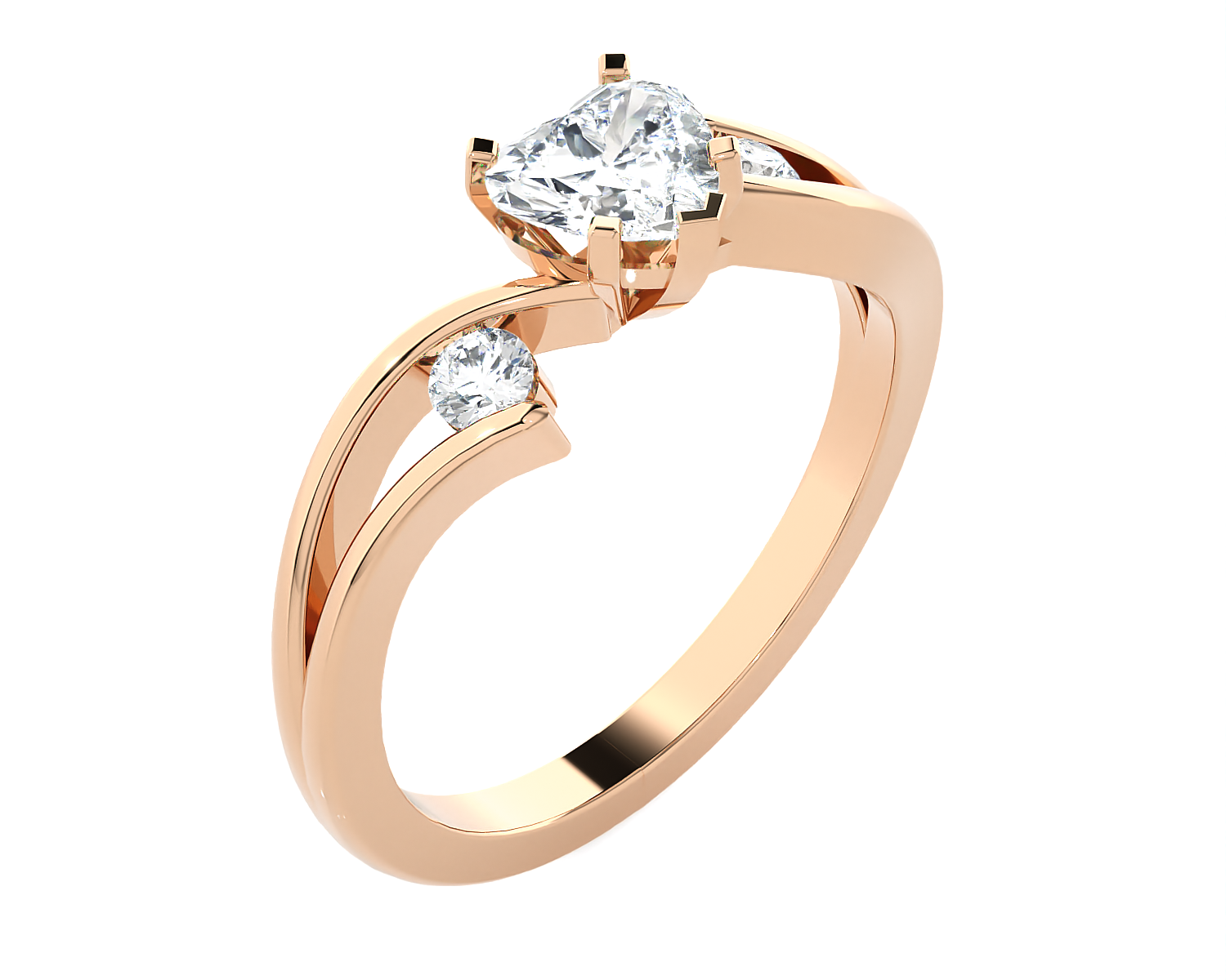 3/4 ctw Round Three Stone Lab Grown Diamond Ring