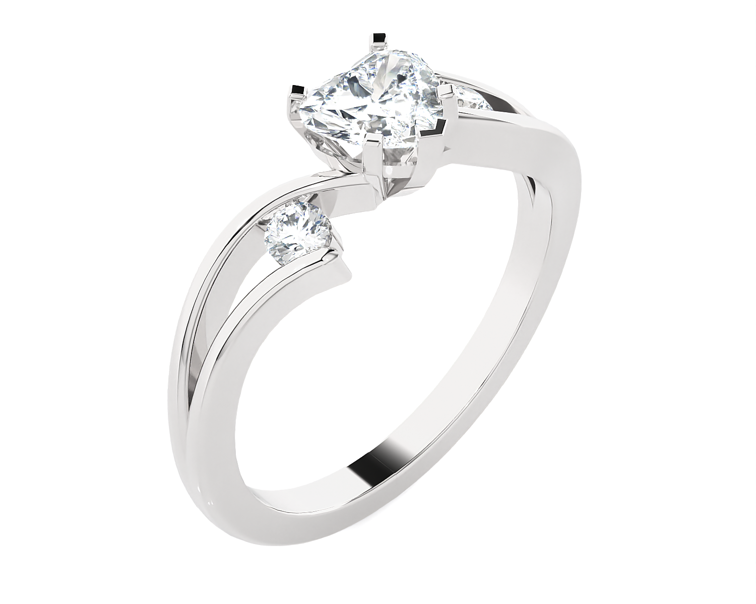 3/4 ctw Round Three Stone Lab Grown Diamond Ring