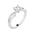 3/4 ctw Round Three Stone Lab Grown Diamond Ring
