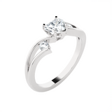 3/4 ctw Round Three Stone Lab Grown Diamond Ring