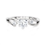 3/4 ctw Round Three Stone Lab Grown Diamond Ring
