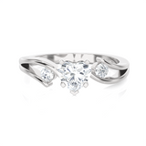 3/4 ctw Round Three Stone Lab Grown Diamond Ring