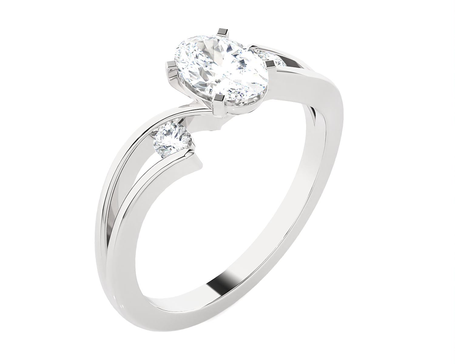 7/8 ctw Round Three Stone Lab Grown Diamond Ring