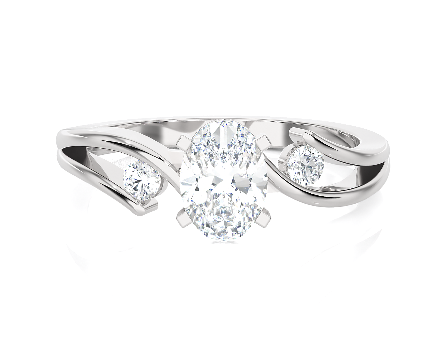 7/8 ctw Round Three Stone Lab Grown Diamond Ring