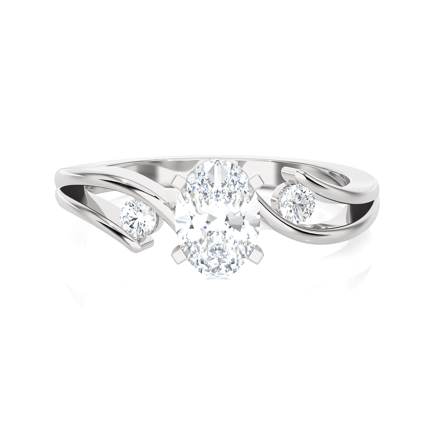 7/8 ctw Round Three Stone Lab Grown Diamond Ring