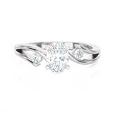 7/8 ctw Round Three Stone Lab Grown Diamond Ring