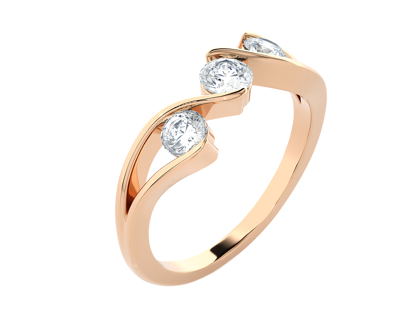 5/8 ctw Round Three Stone Lab Grown Diamond Ring